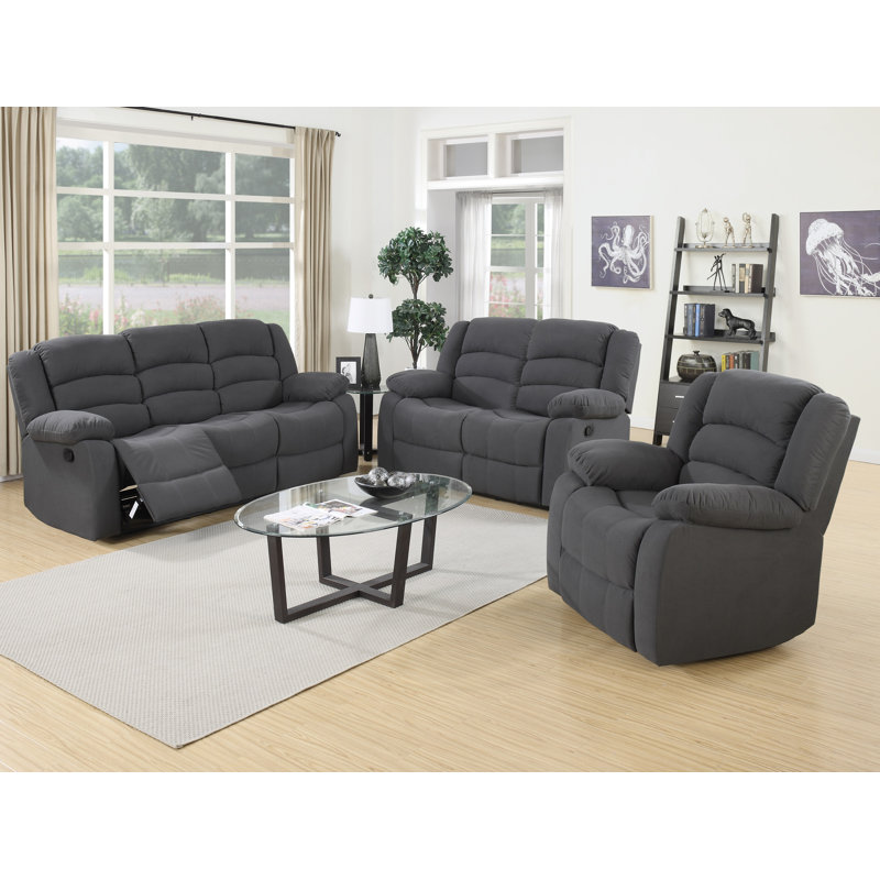 Red Barrel Studio Mayflower Reclining 3 Piece Living Room Set & Reviews